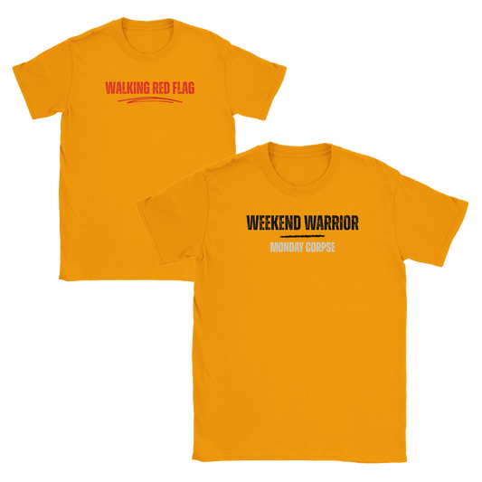 A-or-B-Tees T-Shirt Gold / S Double Menace Tee Bundle (Weekend Warrior + Red Flag)