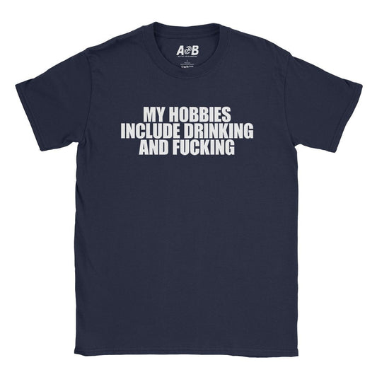 A-or-B-Tees T-Shirt Navy / S Drinking & Fucking T-Shirt