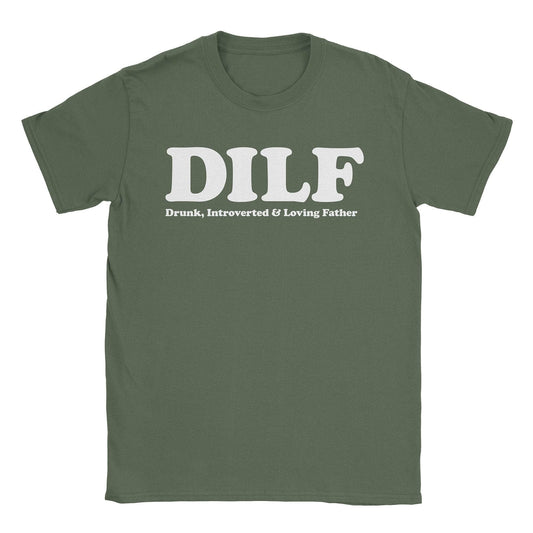 A-or-B-Tees T-Shirt Military Green / S Drunk Introverted Father T-Shirt