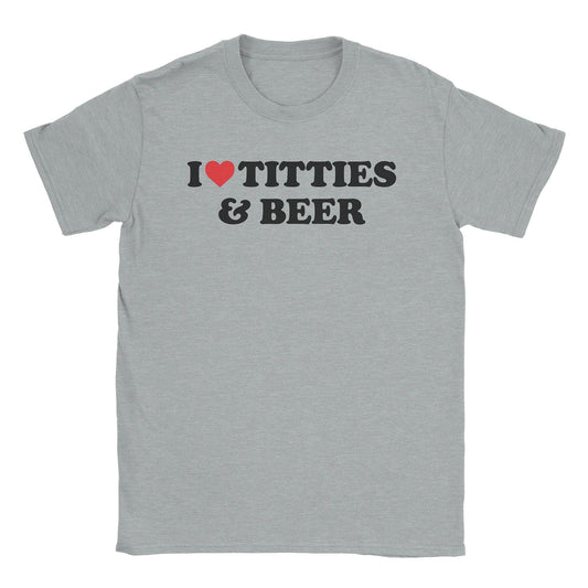 A-or-B-Tees T-Shirt Sport Grey / S Tits & Beer T-Shirt