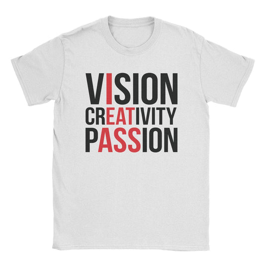 A-or-B-Tees T-Shirt White / S Vision Creativity Passion T-Shirt