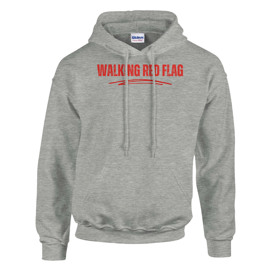 A-or-B-Tees Hoodie S / Ash Walking Red Flag Hoodie | Funny Self-Aware Dating Sweatshirt