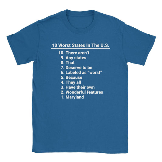A-or-B-Tees T-Shirt Royal / S Worst States T-Shirt