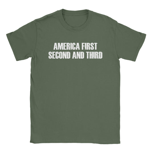 America First T-Shirt-T-Shirt-Alpine Shift Group-Military Green-S-A or B Tees
