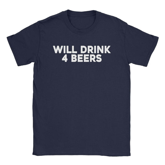 A-or-B-Tees T-Shirt Navy / S 4 Beers T-Shirt