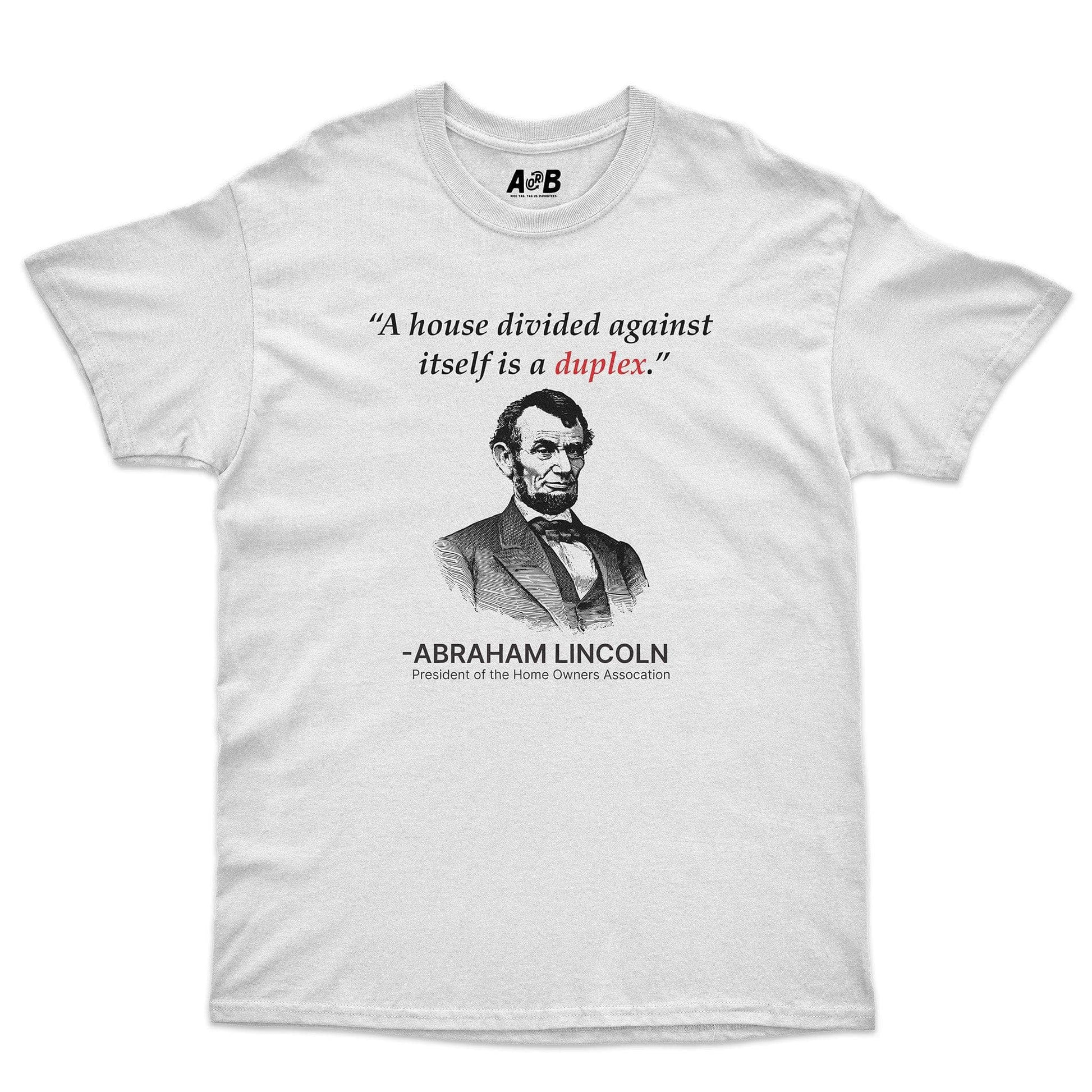 A-or-B-Tees T-Shirt White / S Abe Duplex T-Shirt