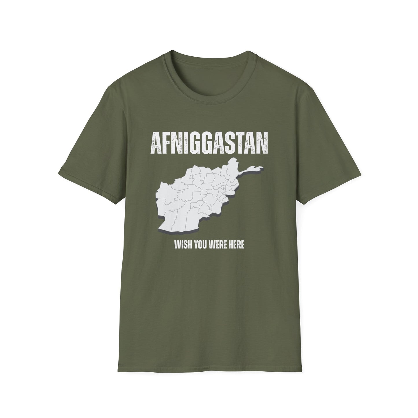 A-or-B-Tees T-Shirt Military Green / S AFNIGGASTAN Wish You Were Here T-Shirt – Edgy Afghanistan Meme Tee