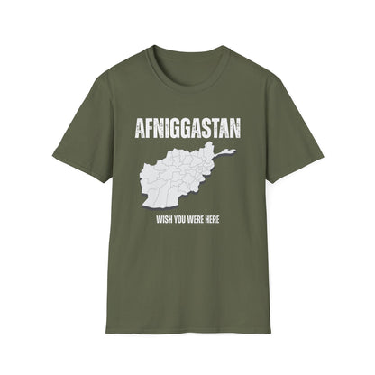 A-or-B-Tees T-Shirt Military Green / S AFNIGGASTAN Wish You Were Here T-Shirt – Edgy Afghanistan Meme Tee