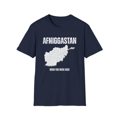 A-or-B-Tees T-Shirt Navy / S AFNIGGASTAN Wish You Were Here T-Shirt – Edgy Afghanistan Meme Tee