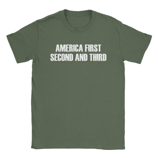 A-or-B-Tees T-Shirt Military Green / S America First T-Shirt