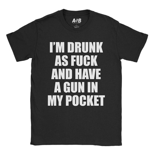 A-or-B-Tees T-Shirt Black / S Armed & Drunk T-Shirt