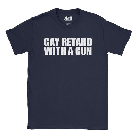 A-or-B-Tees T-Shirt Navy / S Armed Gay Retard T-Shirt
