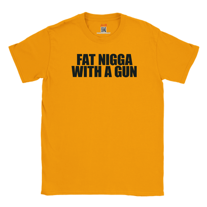 A-or-B-Tees Print Material Gold / S Armed Nigga T-Shirt – Fat Nigga With A Gun Meme Tee