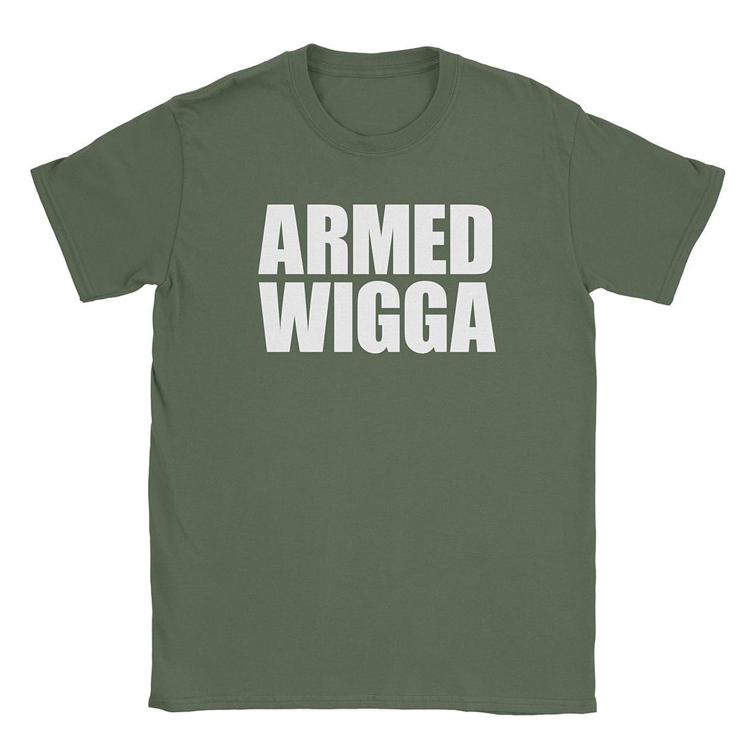 A-or-B-Tees T-Shirt Military Green / S Armed Wigga T-Shirt
