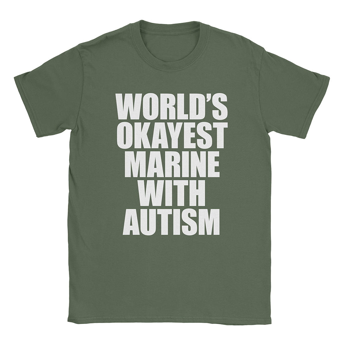 A-or-B-Tees T-Shirt Military Green / S Autistic Marine T-Shirt