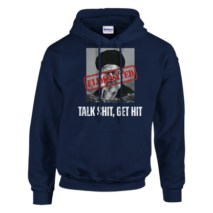 A-or-B-Tees Hoodie 2XL / Navy Ayatollah Khamenei Eliminated Hoodie - Meme Stamp Pullover