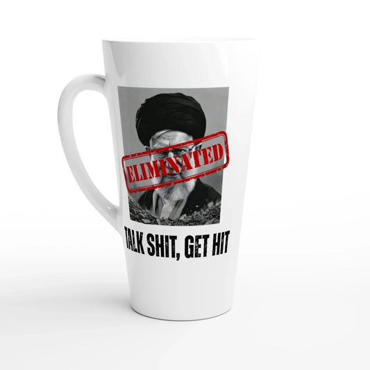 A-or-B-Tees Mugs Ayatollah Khamenei Eliminated Mug - White Latte 17oz Ceramic