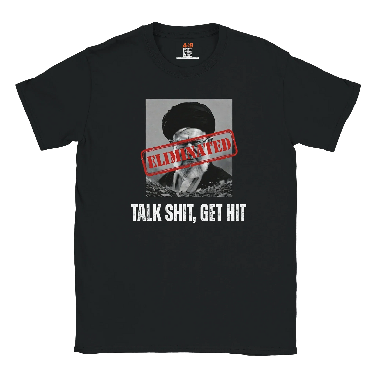 A-or-B-Tees T-Shirt S / Black Ayatollah Khamenei Eliminated T-Shirt - Meme Stamp Tee
