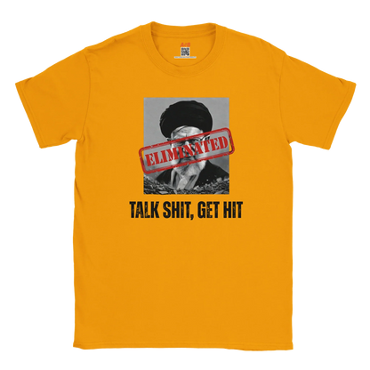 A-or-B-Tees T-Shirt S / Gold Ayatollah Khamenei Eliminated T-Shirt - Meme Stamp Tee