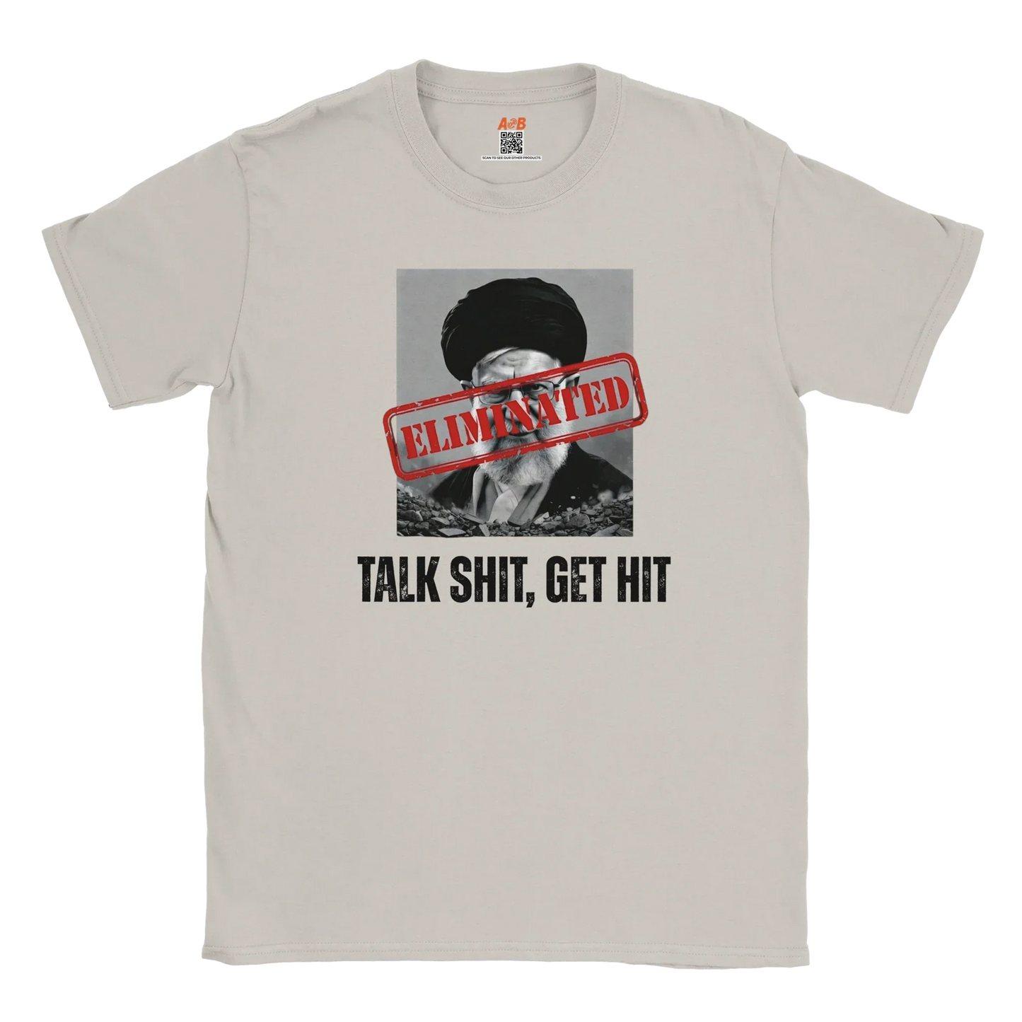 A-or-B-Tees T-Shirt S / Ice Grey Ayatollah Khamenei Eliminated T-Shirt - Meme Stamp Tee