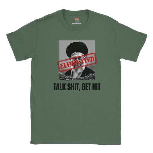 A-or-B-Tees T-Shirt S / Military Green Ayatollah Khamenei Eliminated T-Shirt - Meme Stamp Tee