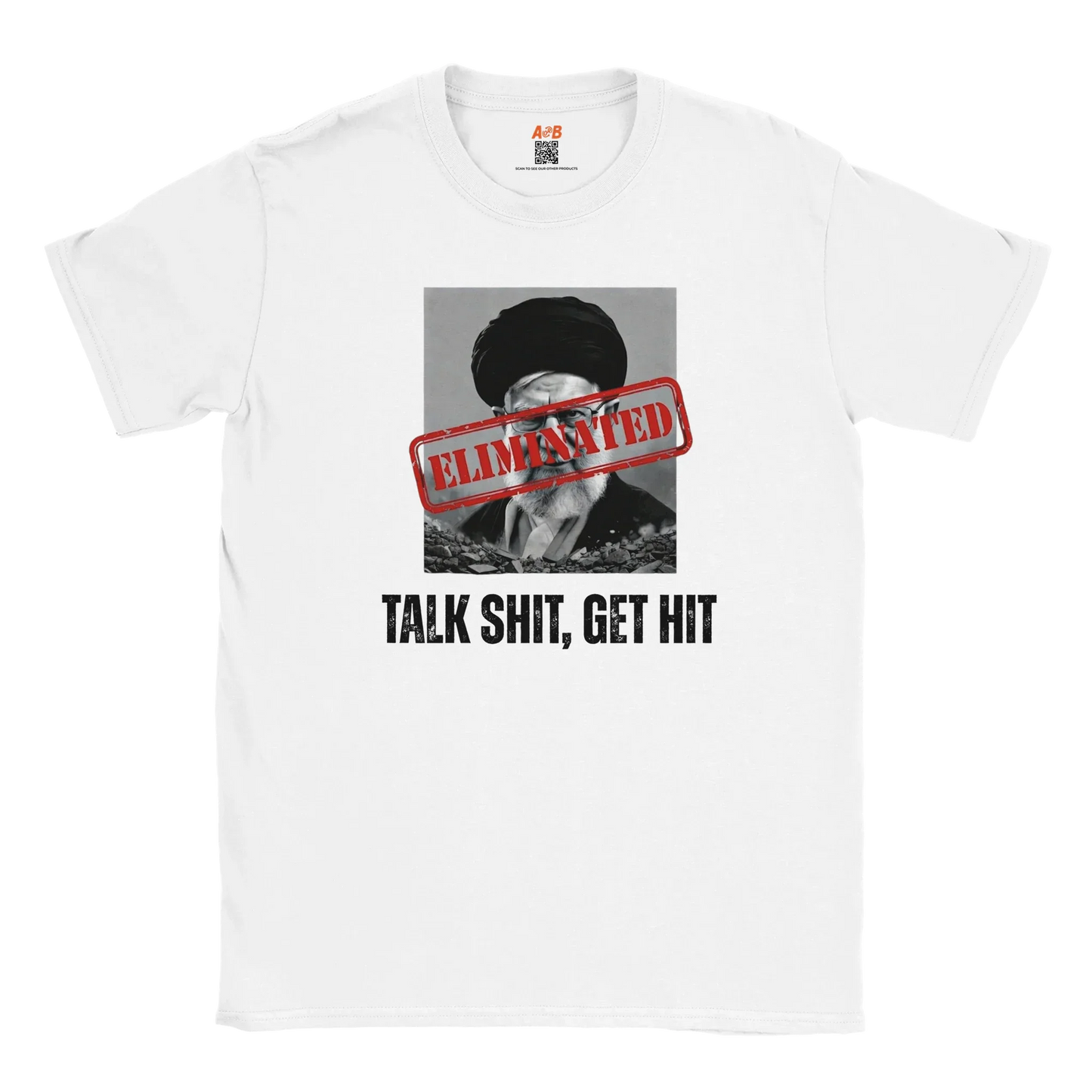 A-or-B-Tees T-Shirt S / White Ayatollah Khamenei Eliminated T-Shirt - Meme Stamp Tee