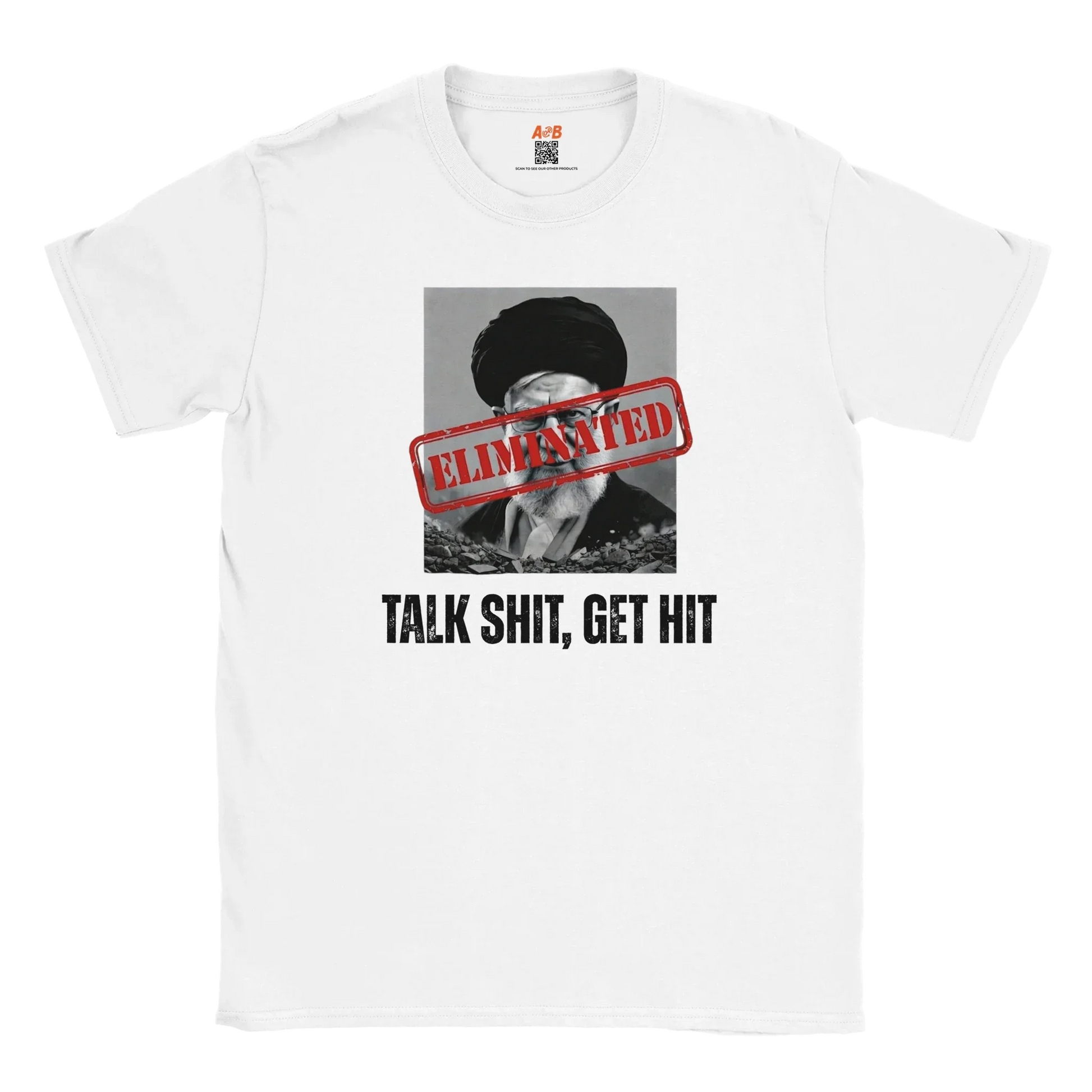 A-or-B-Tees T-Shirt S / White Ayatollah Khamenei Eliminated T-Shirt - Meme Stamp Tee