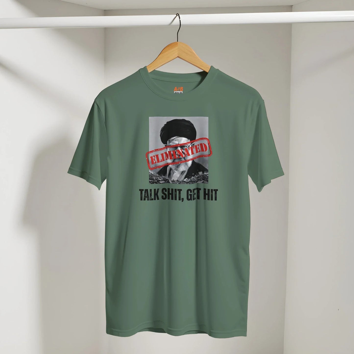 A-or-B-Tees T-Shirt Ayatollah Khamenei Eliminated T-Shirt - Meme Stamp Tee