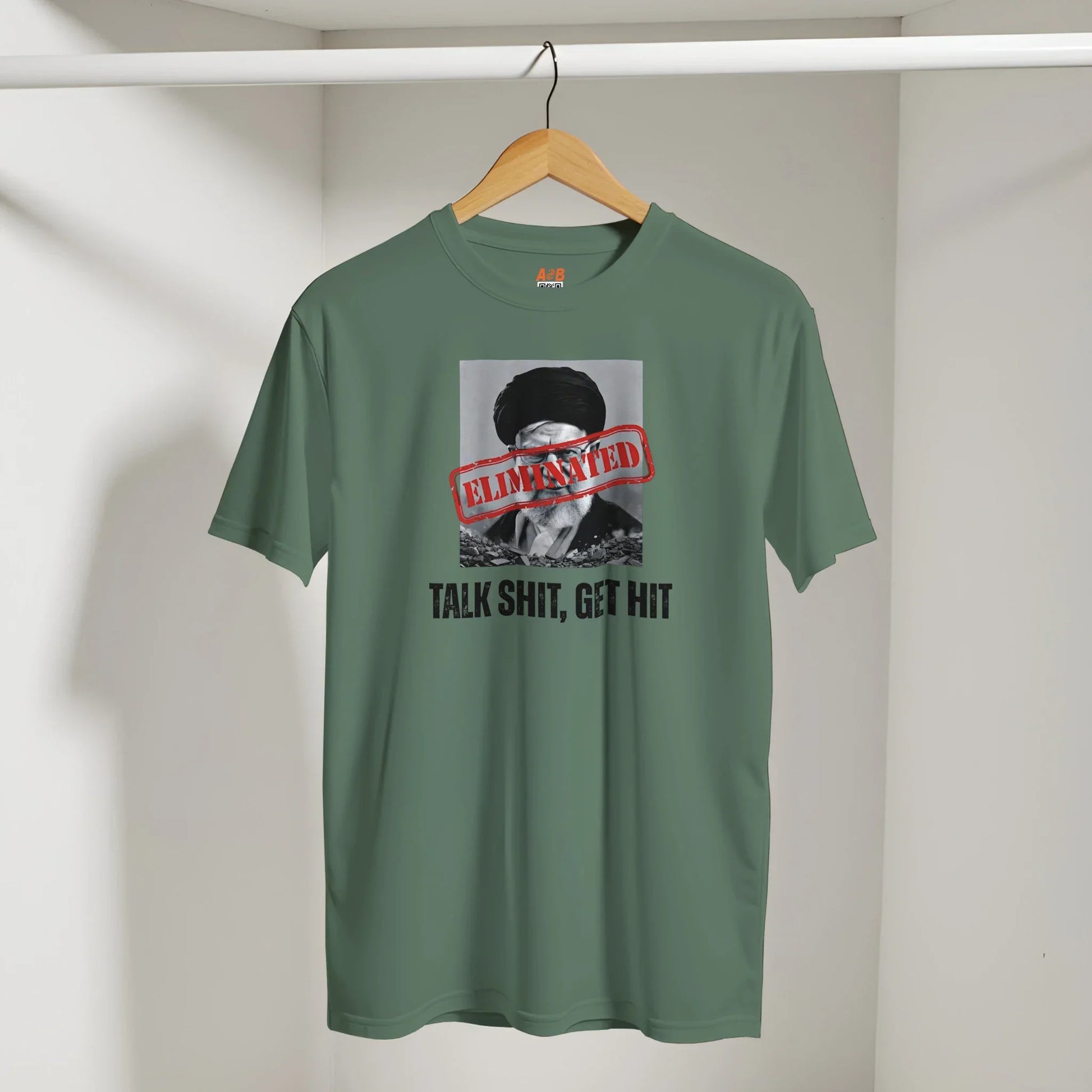 A-or-B-Tees T-Shirt Ayatollah Khamenei Eliminated T-Shirt - Meme Stamp Tee