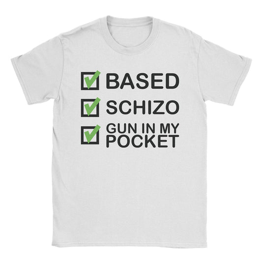 A-or-B-Tees T-Shirt White / S Based Schizo T-Shirt