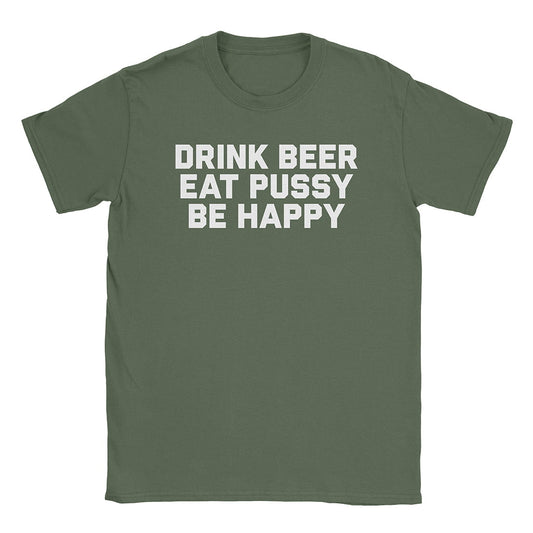 A-or-B-Tees T-Shirt Military Green / S Be Happy T-Shirt