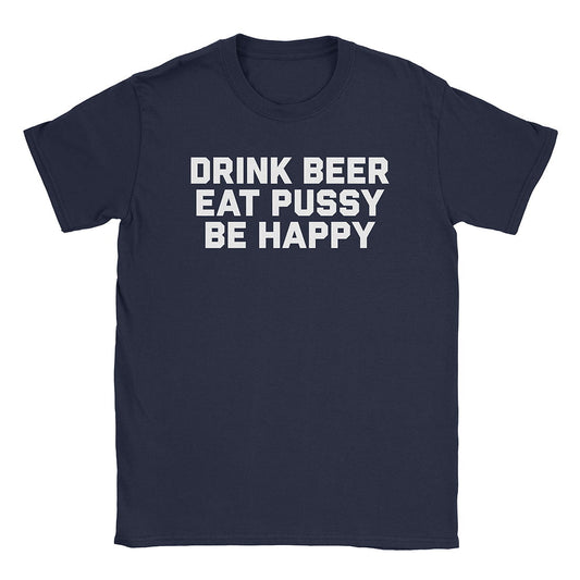 A-or-B-Tees T-Shirt Navy / S Be Happy T-Shirt