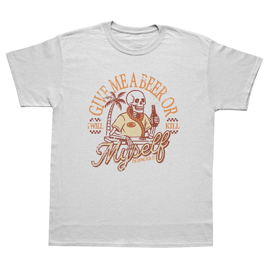 A-or-B-Tees T-Shirt White / S Beer Beach T-Shirt