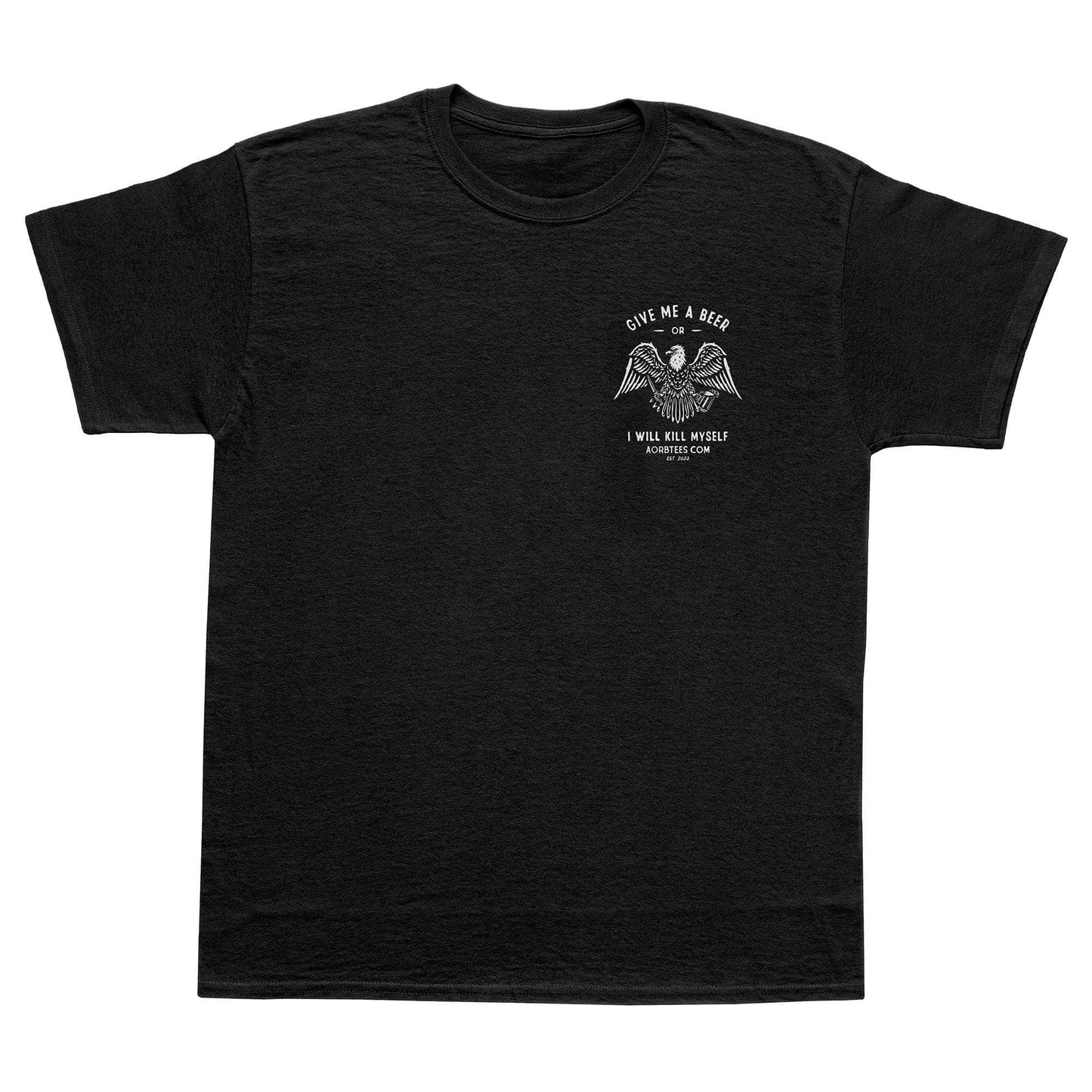 A-or-B-Tees T-Shirt Black / S Beer Eagle Pocket T-Shirt