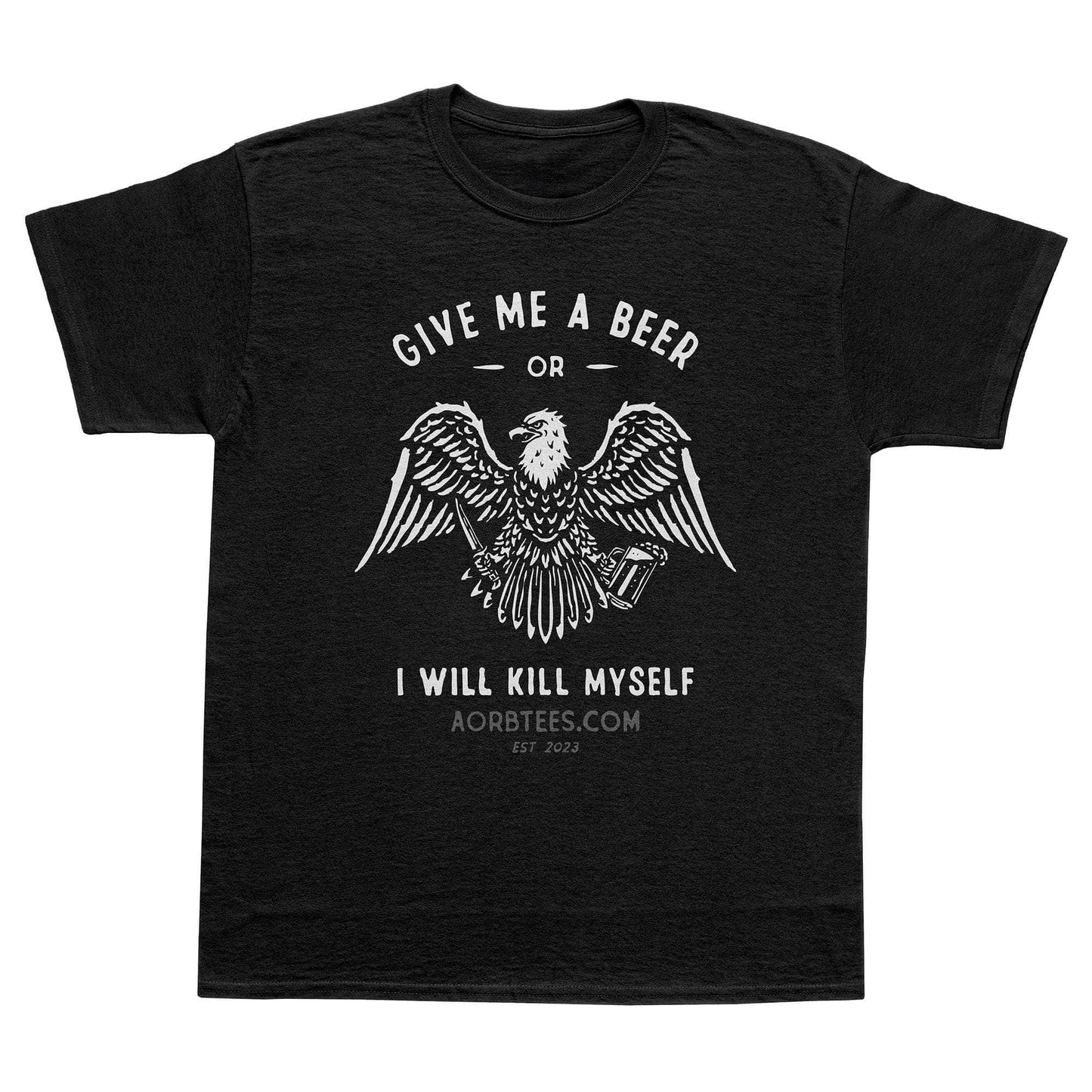 A-or-B-Tees T-Shirt Black / S Beer Eagle T-Shirt
