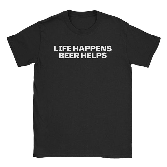 A-or-B-Tees T-Shirt Black / S Beer Helps T-Shirt