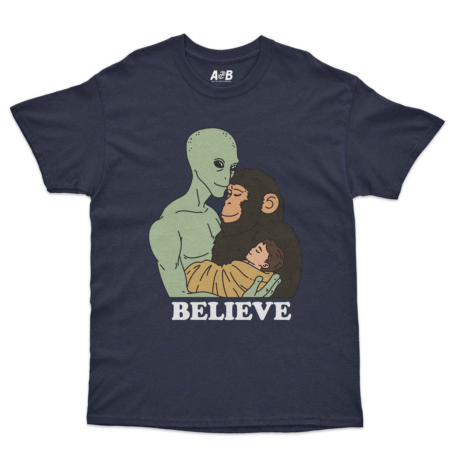 A-or-B-Tees T-Shirt Navy / S Believe T-Shirt