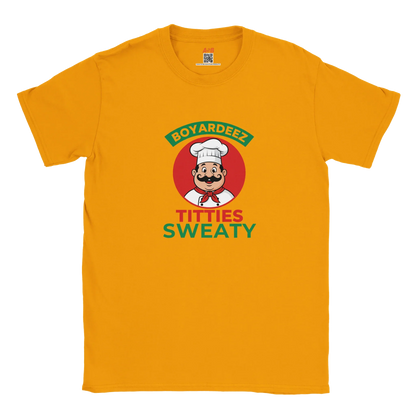 A-or-B-Tees T-Shirt S / Gold Boyardeez Titties Sweaty T-Shirt