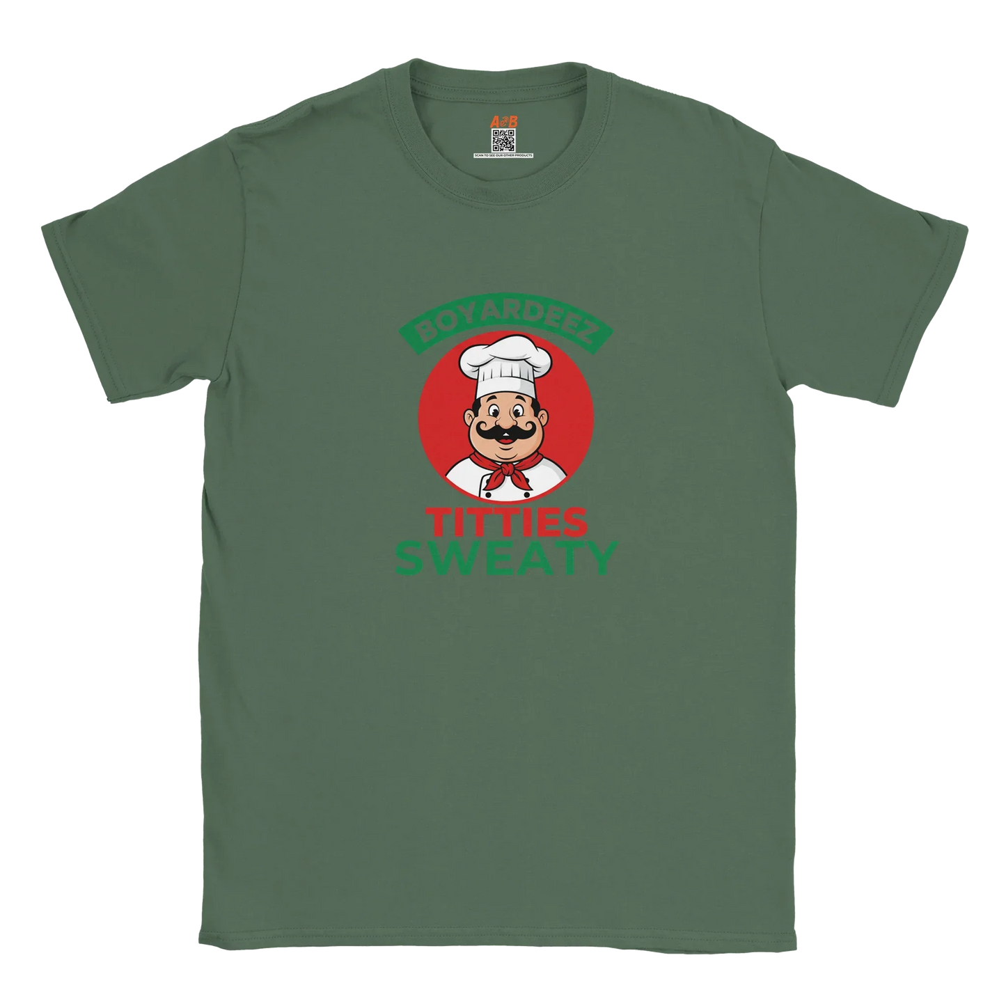 A-or-B-Tees T-Shirt S / Military Green Boyardeez Titties Sweaty T-Shirt