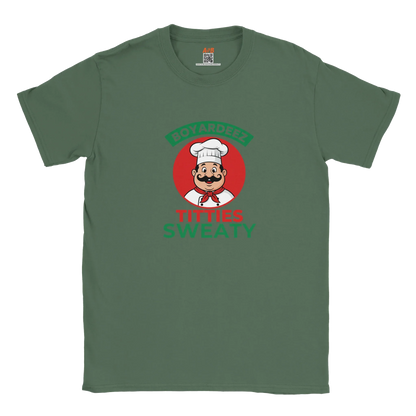 A-or-B-Tees T-Shirt S / Military Green Boyardeez Titties Sweaty T-Shirt