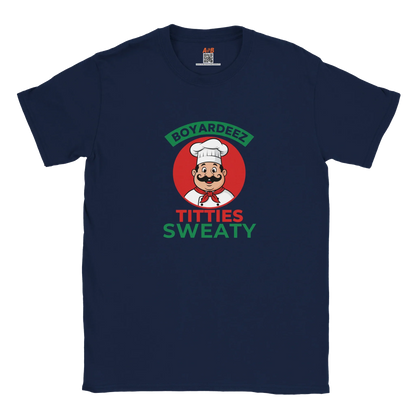 A-or-B-Tees T-Shirt S / Navy Boyardeez Titties Sweaty T-Shirt