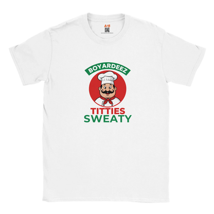 A-or-B-Tees T-Shirt S / White Boyardeez Titties Sweaty T-Shirt