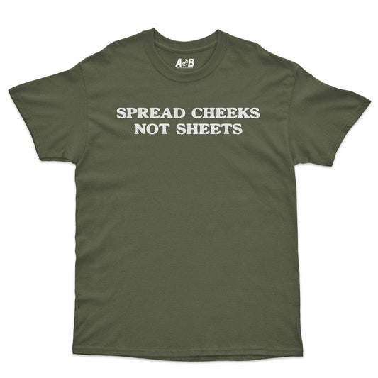 A-or-B-Tees T-Shirt Military Green / S Cheeks T-Shirt