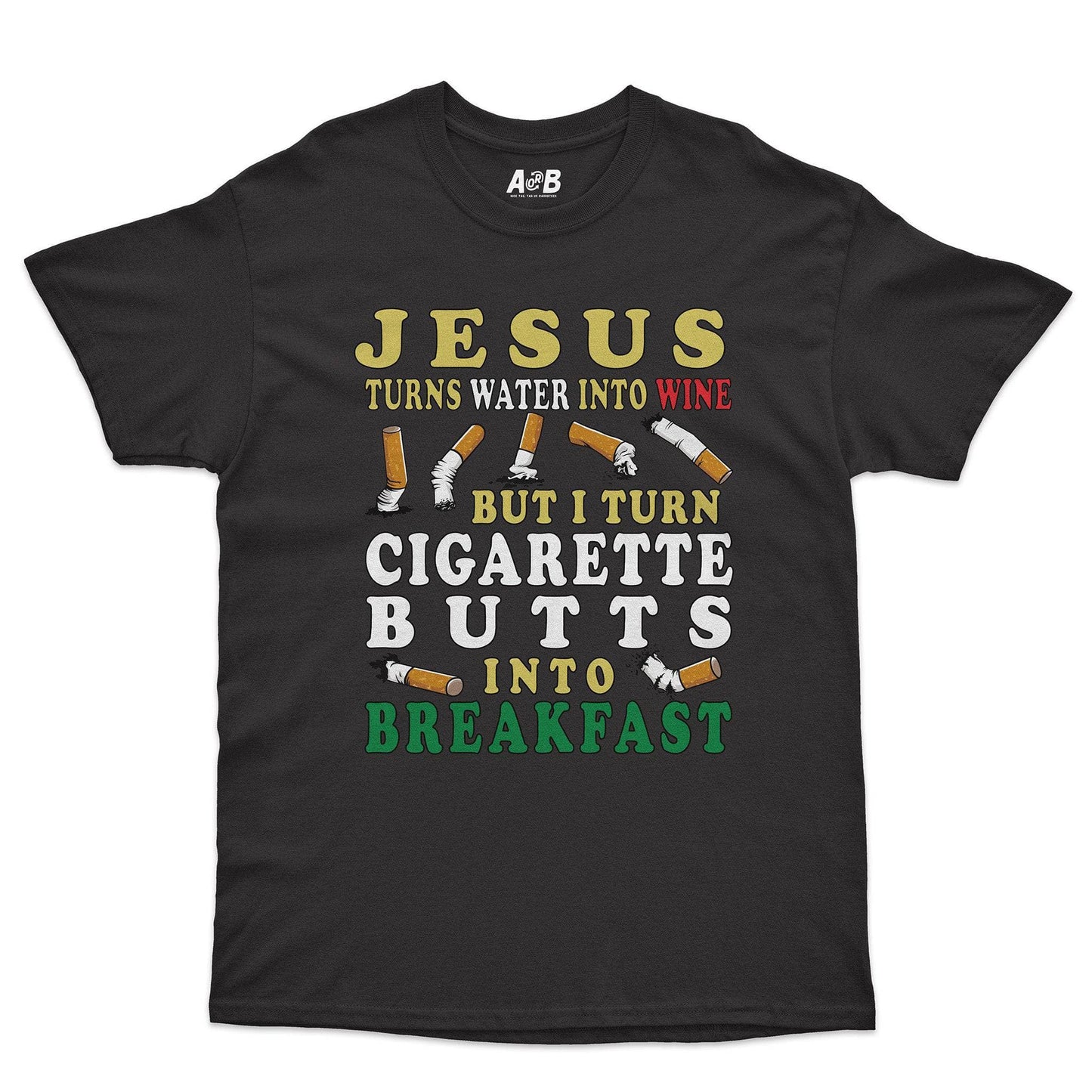 A-or-B-Tees T-Shirt Black / S Cig Breakfast T-Shirt