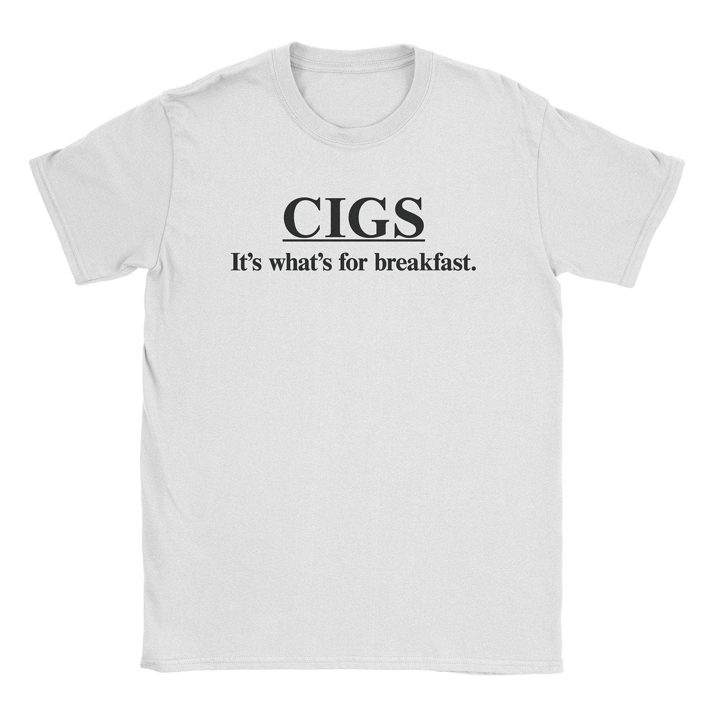 A-or-B-Tees T-Shirt White / S Cigs 4 Breakfast T-Shirt