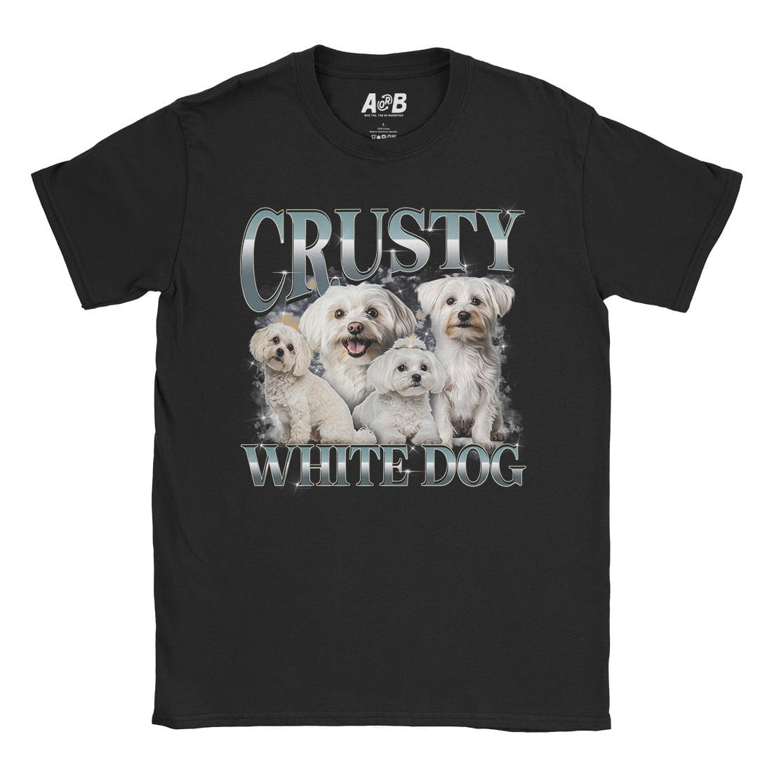 A-or-B-Tees T-Shirt Black / S Crusty White Dog T-Shirt