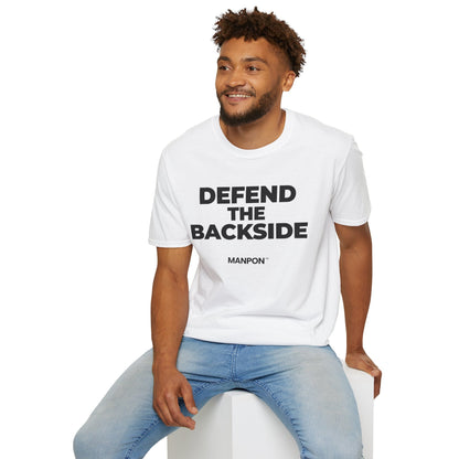 A-or-B-Tees T-Shirt Defend The Backside T-Shirt — Funny Graphic Tee Brought To You By MANPON