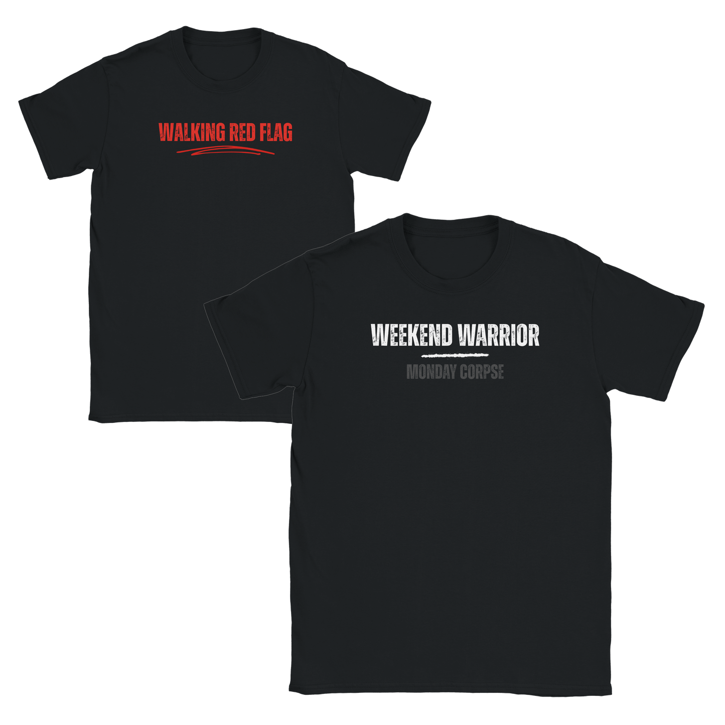 A-or-B-Tees T-Shirt Black / S Double Menace Tee Bundle (Weekend Warrior + Red Flag)