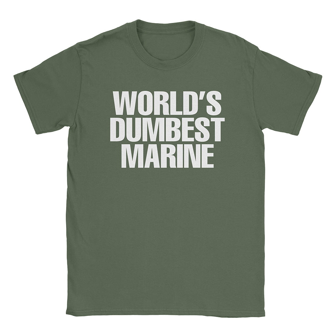 A-or-B-Tees T-Shirt Military Green / S Dumbest Marine T-Shirt
