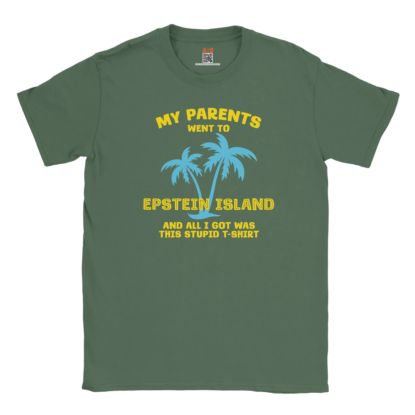 A-or-B-Tees T-Shirt Epstein Island T-Shirt | My Parents Went To Epstein Island Shirt | Dark Humor Meme Tee